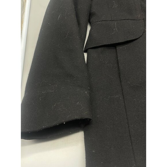 jones new York pea coat black button up collar foe pocket wool blend size 4 READ - Picture 2 of 8